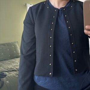 Michael Kors Black Jacket With Gold Stud Detail. Size Medium